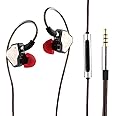 Linsoul 7Hz Salnotes Zero HiFi 10mm Dynamic Driver in-Ear Earphone IEM with Metal Composite Diaphragm Stainless Steel Faceplate Detachable 2Pin OFC Cable (Black, with Mic, 3.5mm)