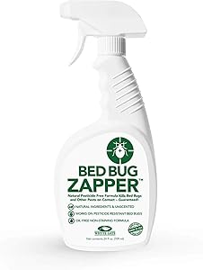 Whyte Gate Bed Bug Zapper, Flea and Mite Spray with Natural Ingredients, Odorless and Non-Staining, Natural Flea Killer Spray, Dust Mite and Lice Bed Spray for Home, 24 Oz