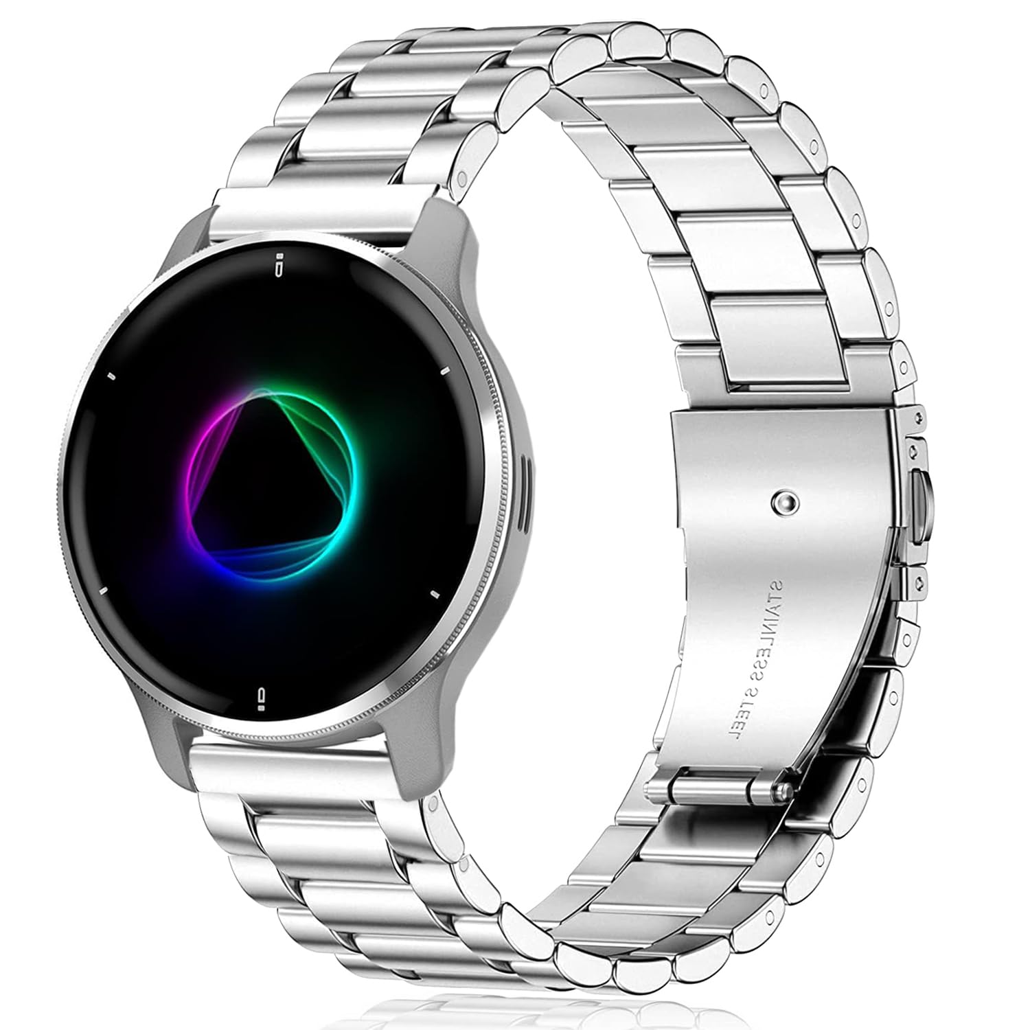 VELULYX Metal Band for Garmin - 20mm Stainless Steel Band for Venu 2 Plus, Venu Sq 2, Vivoactive 5, Forerunner 55