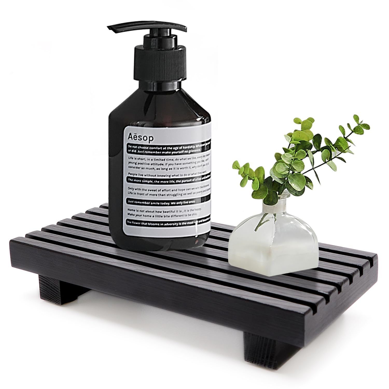 Small Black Bathroom Decor Tray for Counter Dish