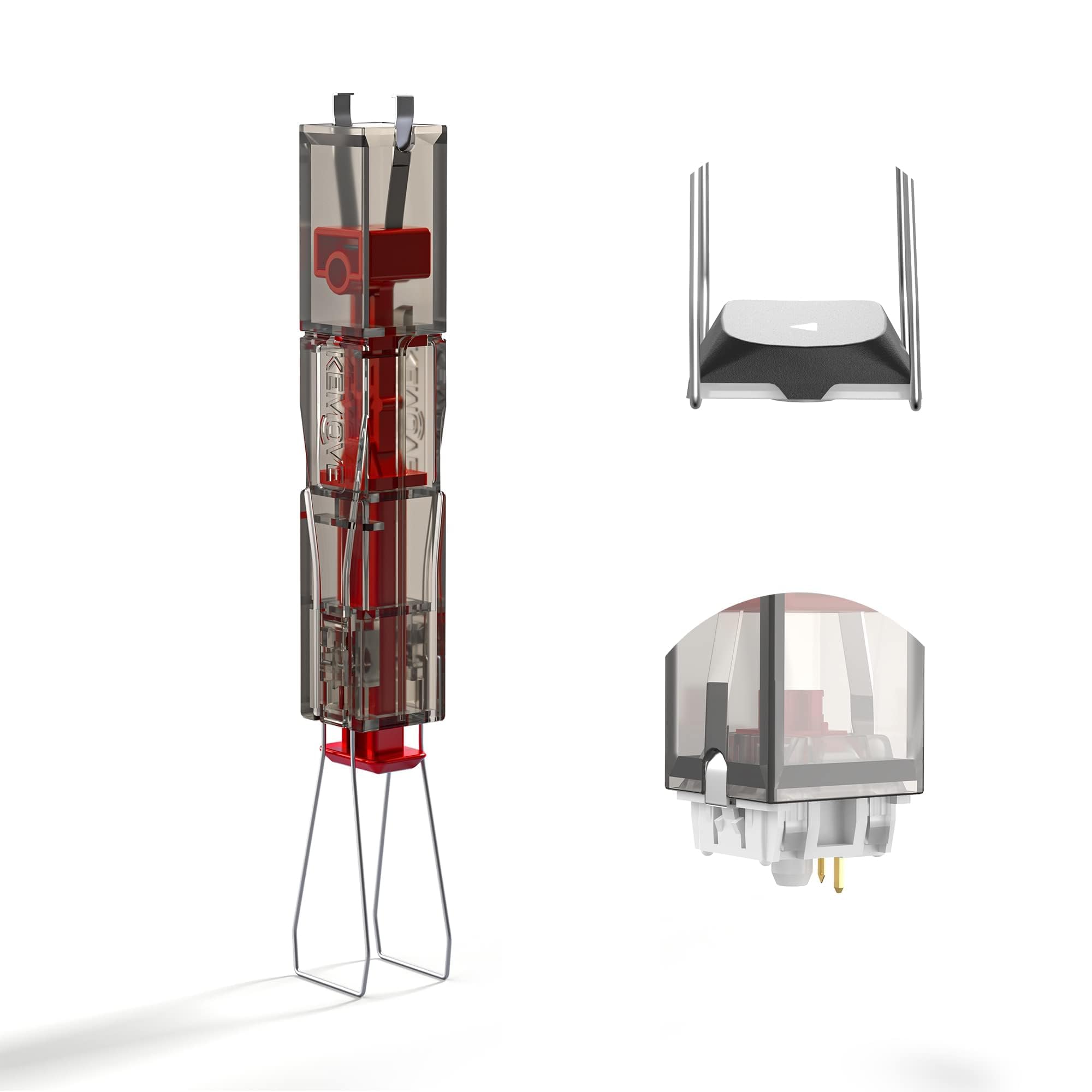 KEMOVE P10 Estrattore 2-in-1 Per Keycap E Switch Per Tastiera Meccanica, In Acciaio Inox, Pieghevole, Colore Rosso Rosa
