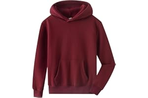 Spring&Gege Youth Solid Fleece Hoodies Pullover Hooded Sweatshirts for Children (3-12 Years)