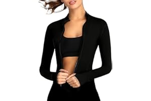 Hvewarm Women Summer Lightweight Cropped Athletic Zip Up Sleeveless Jackets Workout Gym Seamless Vests