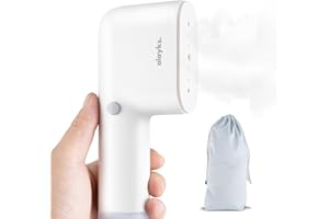 olayks. Travel Steamer for Clothes, Fashion Portable Handheld Garment Steamer for Clothes, 15S Heat Up, Min Steamer ＆ Iron 2 In 1, 1.1lbs, Fabric Wrinkle Remover for All Clothes, White,120V