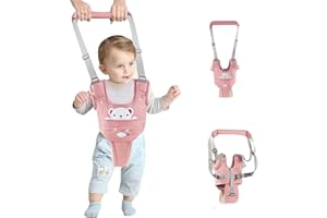 KIYUMI Baby Walking Harness Adjustable Handheld Kids Walker Helper Assistant Belt for Learning Walk Trainer Tool Walking Wing,Pink