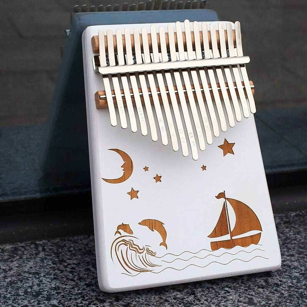 TMINCHI - 17 Keys Kalimba Thumb Piano Beautiful Details Wood Mahogany Body Musical Instrument For Kids And Adults Beginners (Style-04)
