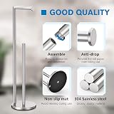 YUET Freestanding Toilet Paper Holder Stainless Steel Brushed Nickel 5 Roll view 6