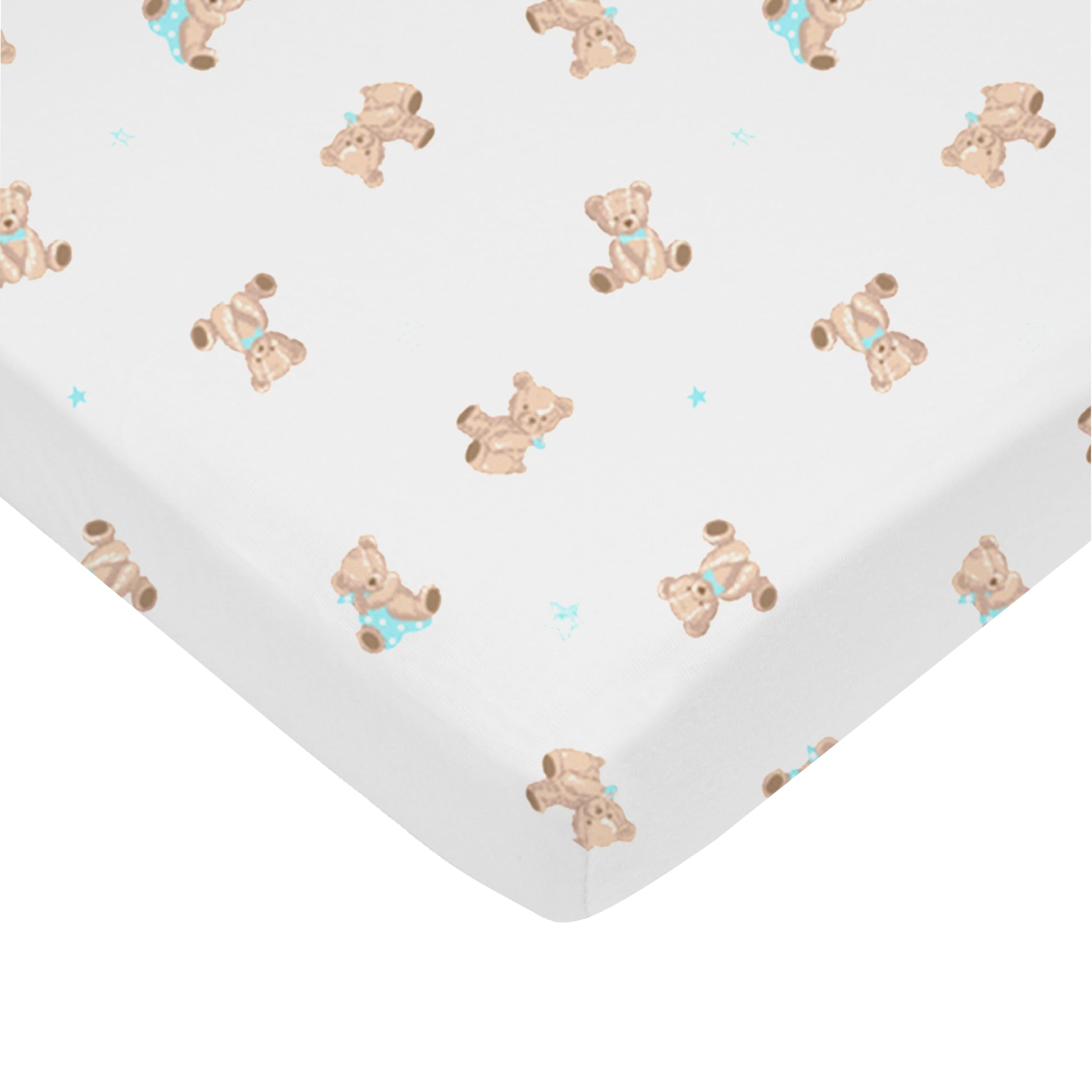 Photo 1 of American Baby Company 100% Natural Cotton Fitted Mini Crib Sheet 38" x 24" - Soft & Breathable Small Nesting Portable Crib Sheet, Fits Pack N Play Mattresses, Bear, for Boys & Girls