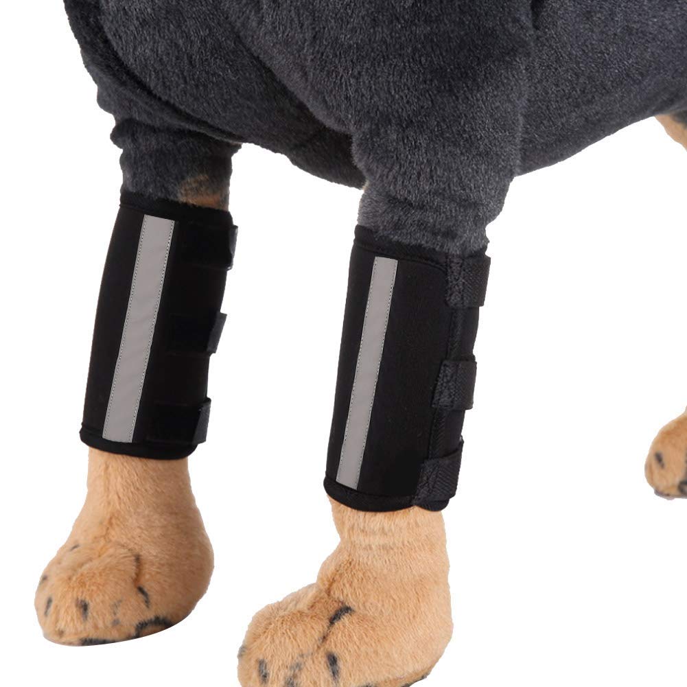Wosume Dog Front Leg Brace 1 Pair Dog Elbow Protector,Elbow Support Wrap,Dog Knee(L)