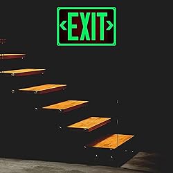 2 Pack Photoluminescent Exit Sign Aluminum - 14x10