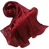 HURESON Women Premium Hijab Head Scarf Lightweight Shimmer Scarves Crepe Wedding Shawls and Wraps for Evening Dresses Shiny