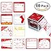 UNOMOR 80 Count Christmas Gift Tag Stickers Red, Silver, and Gold Designs, Christmas Labels on Gift Present