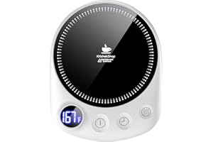 KitchekShop Coffee Mug Warmer - Fastest Heating & Highest Temperature, Coffee Cup Warmer for Desk Auto Shut Off, 4 Temp Settings & 1-12H Timer, Smart Electric Beverage Warmer for Coffee Candle (White)