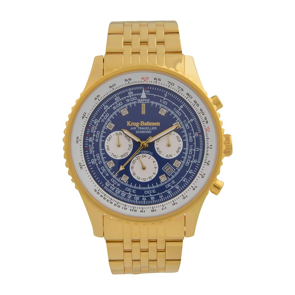 Krug-Baumen 600114DSA Mens Air Traveller Diamond Automatic Watch