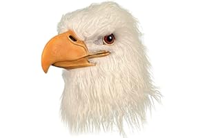 MOLEZU Eagle Head Mask for Adults, White, Realistic Animal Mask for Halloween, Cosplay, and Parties
