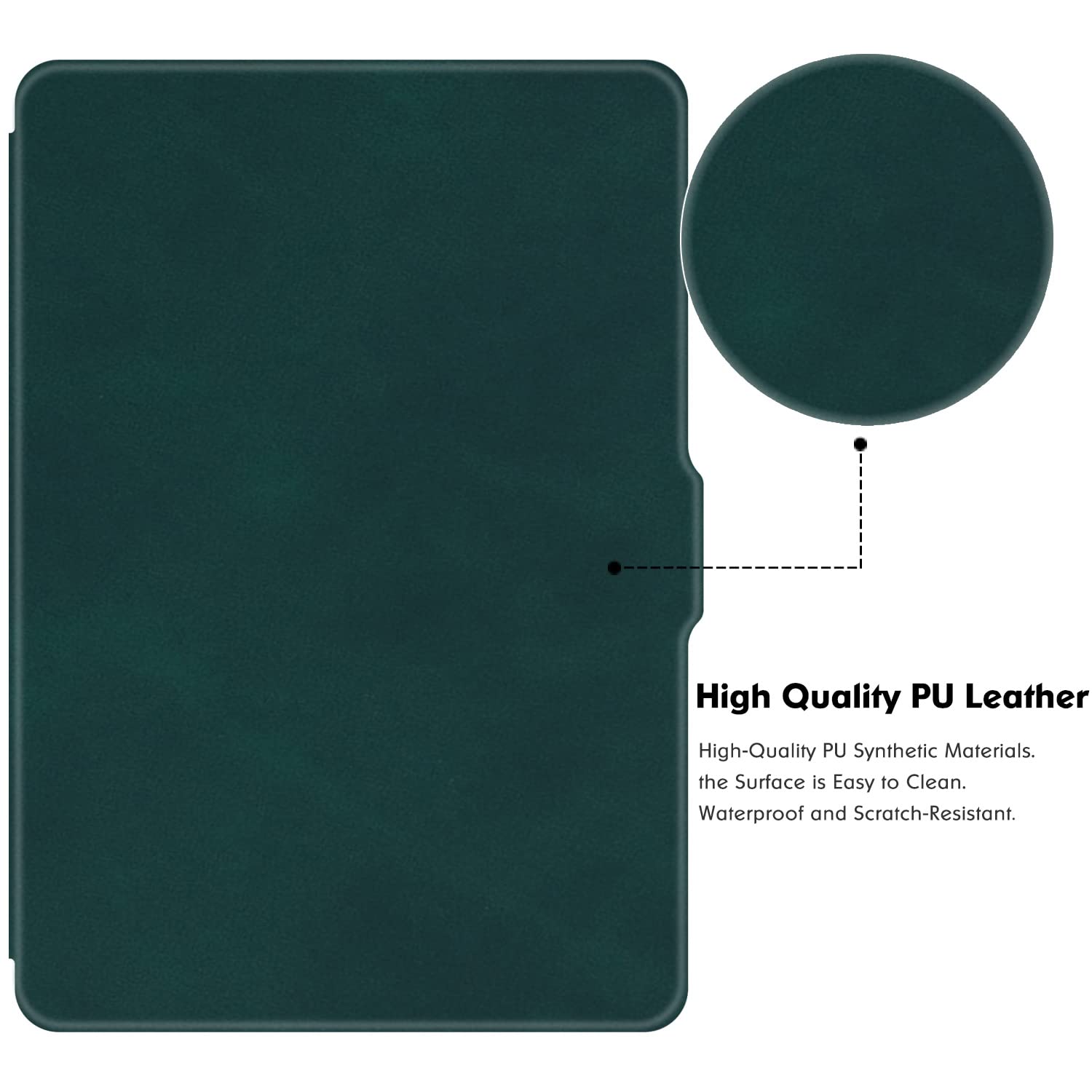 BOZHUORUI Slim Case for Kindle Paperwhite 5th/6th/7th Generation Prior to 2018 (2012-2017 Release,Model EY21 & DP75SDI) - Premium PU Leather Protective Cover with Auto Sleep/Wake (Pine Green)