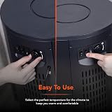 Warmlite Elmswell Round Contemporary Stove 2000W Black with LED Flame view 5
