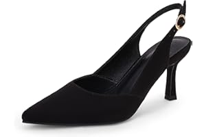 Rilista Women's Slingback Kitten Heels Closed Pointed Toe Wedding Party Dress Pumps Shoes