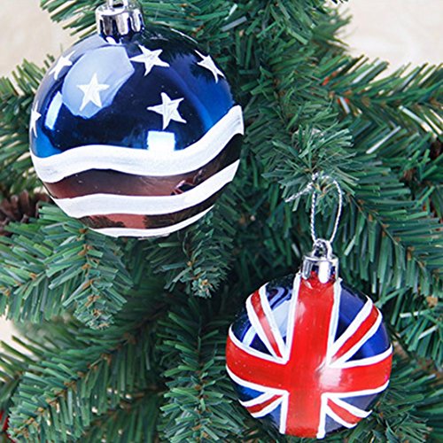 Tenworld 6pcs Christmas Ball Ornaments Shatterproof Christmas Decorations Tree Balls for Holiday Party Decoration (Ball Size:8CM, US)