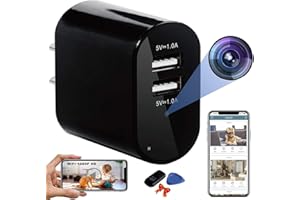 LUOHE 2025 Upgraded Nanny Cam Changer Wireless, WiFi Camera with Remote View, 1080P HD Nanny Camera Charger, Nanny Cam, Indoor/Outdoor Security Cam, Motion Detection (YT-BK)