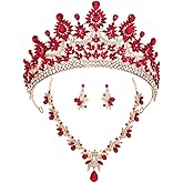 kanivele Crowns and Tiaras Jewelry Set for Women.Wedding Crown and Necklace Earrings Birthday Party Pageant Bridal Jewelry Sets Costume Tiara Accessories