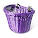 Colorbasket 02195 Front Handle Bar Junior Bike Basket, All-Weather, Water Resistant, Adjustable Leather Straps, Purple