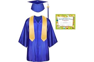 FIHCH Kindergarten Graduation Cap and Gown with 2024 Tassel,Graduation Stole and Certificate for Childs