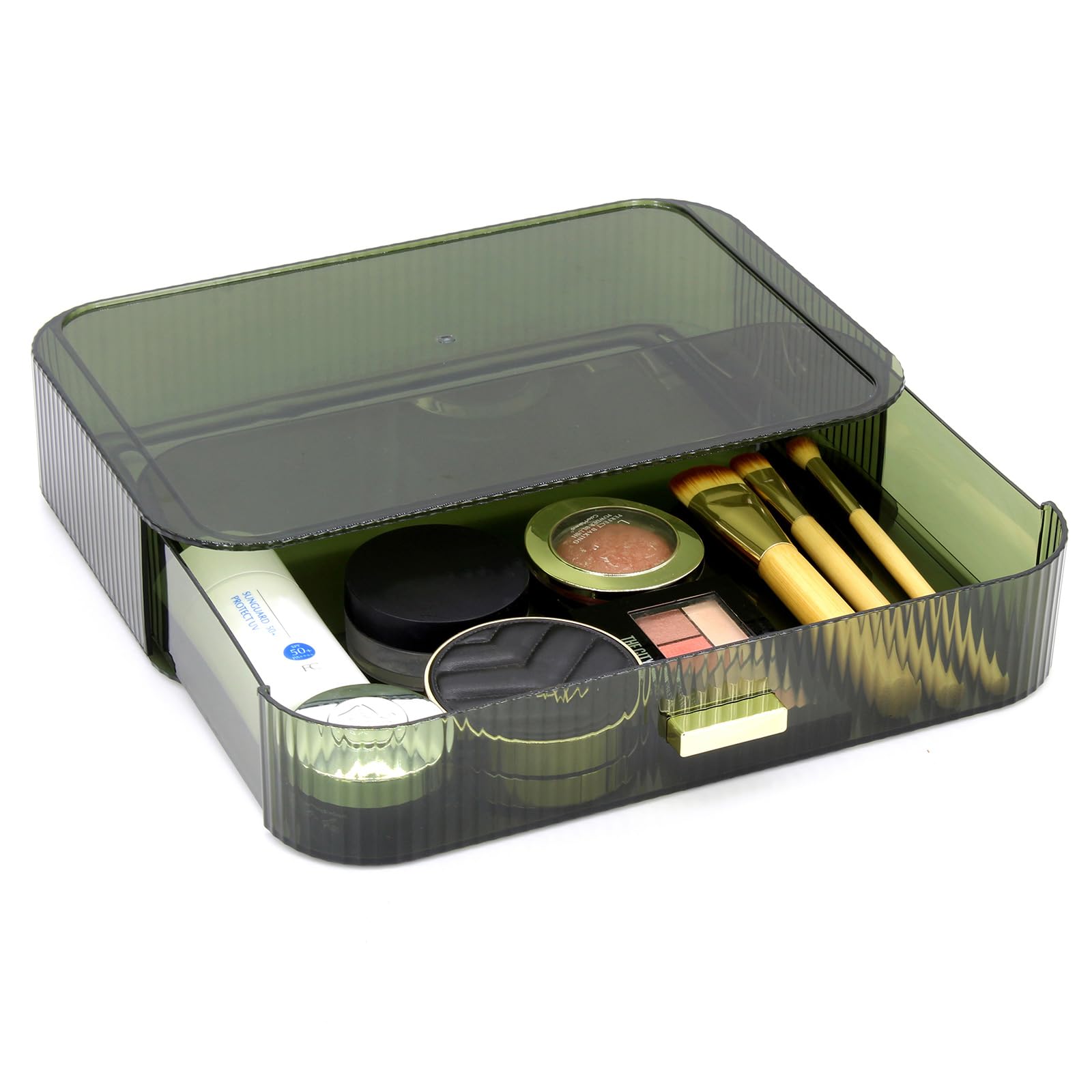 Womanht Makeup Organizer Drawers Stackable, Bathroom Vanity Organizers and Storage, Great for Cosmetics, skincare, Lipsticks, Nail Care (Green,1 Drawer)