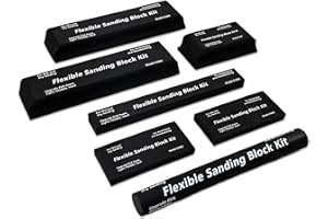 ATDSETR AF44L Sanding Block Kit 7 Piece,Flexible EVA Foam Wet or Dry Sanding Blocks Kit for Automotive Sanding or Woodwork Sanding,Light,Hard,Black,Flexible
