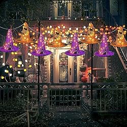 Korlon Tec Witch Hats Decorations, 80 LED Hanging