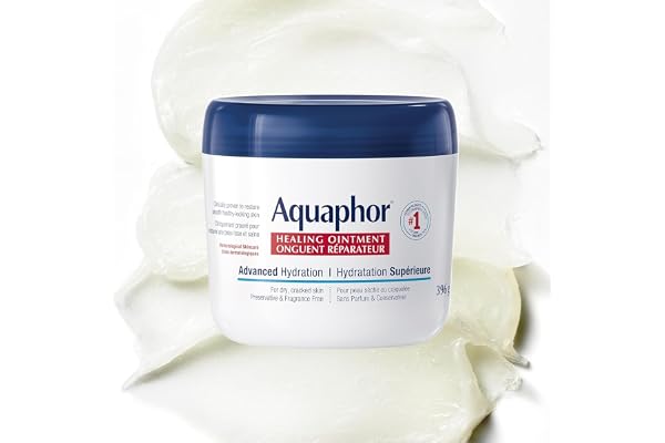 Aquaphor Healing Ointment, Multipurpose Ointment for Dry, Cracked Skin, Chafing, Cuticle Care, Fragrance Free, Non Greasy and