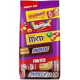 M&amp;M'S Peanut, SNICKERS, STARBURST &amp; SKITTLES Fun Size Assorted Candy Variety Pack, 19.44 oz Bulk Candy Bag