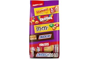 MARS M&M'S Peanut, SNICKERS, STARBURST & SKITTLES Fun Size Assorted Candy Variety Pack, 19.44 oz Bulk Candy Bag
