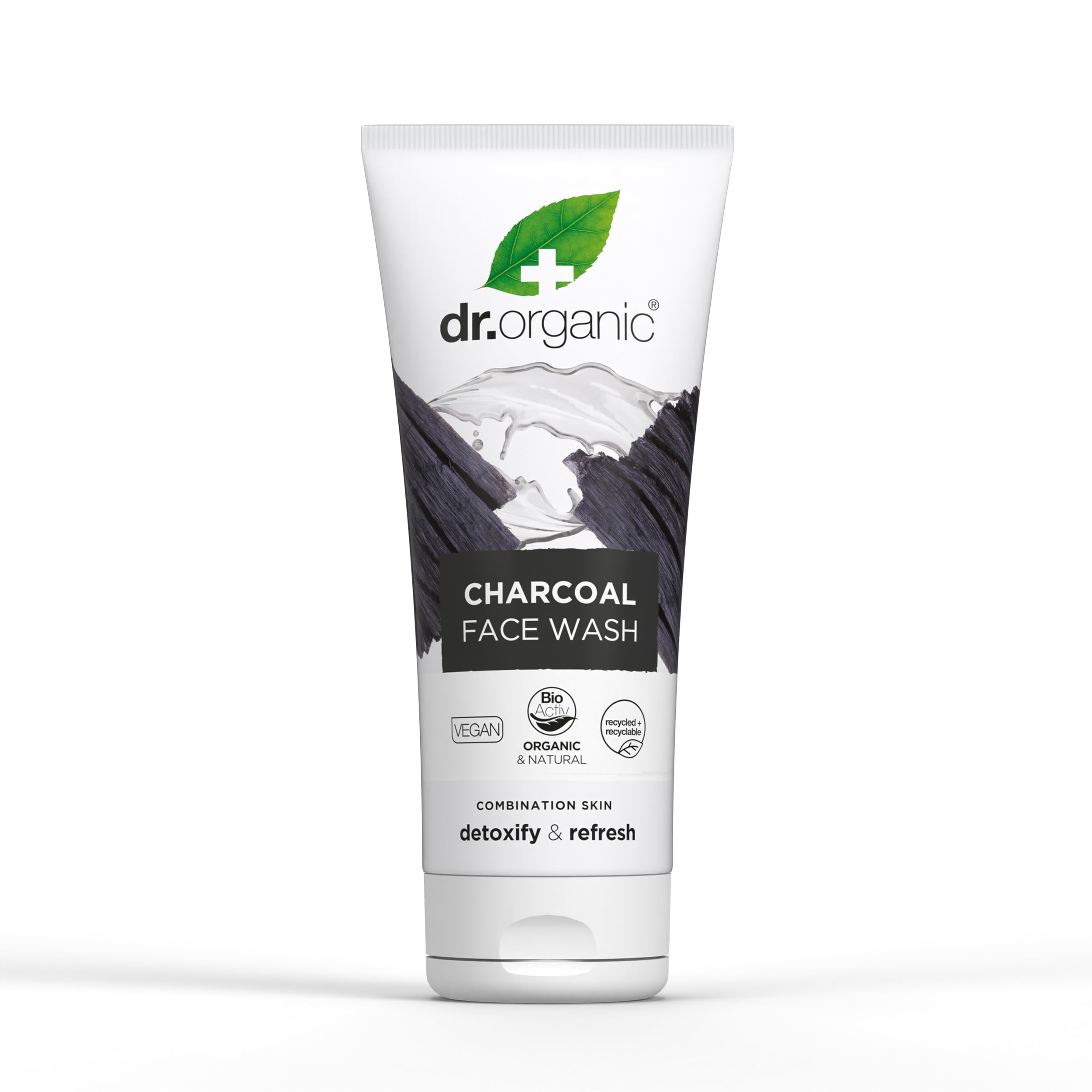 Dr Organic Charcoal Face Wash, Cleansing, For Acne & Clearing Skin , Oily, Problem Skin, Natural, Vegan, Cruelty-Free, Paraben & SLS-Free, Organic, 200ml, packaging may vary