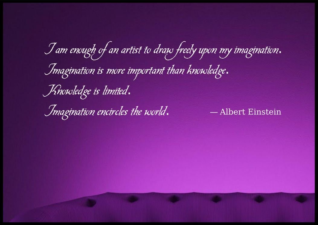 Einstein Imagination Wall Sticker Quote Decal Transfer Mural Stencil Art Tattoo WSD466