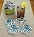 Monterey Bay Octopus 4-Pack Round Absorbent Stone Coasters with Protective Cork Backing Manufactured in The USA