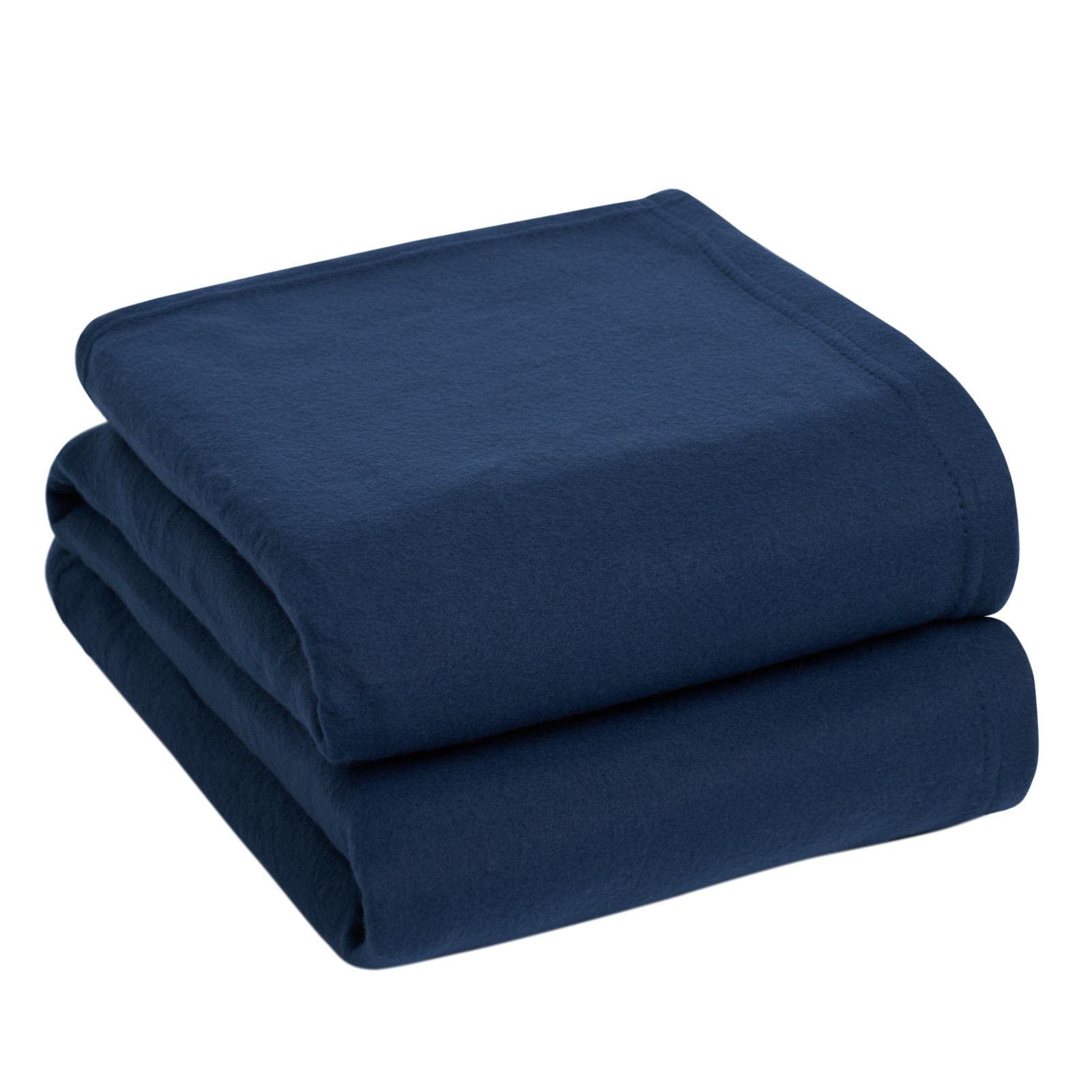 Dreamscene Navy Blue Throw for Sofa, Super Soft Warm Cosy Fleece Throw Blanket for Bed Lightweight Fluffy Single Bedspread Polar Fleece Blanket, 120 x 150cm — image 1