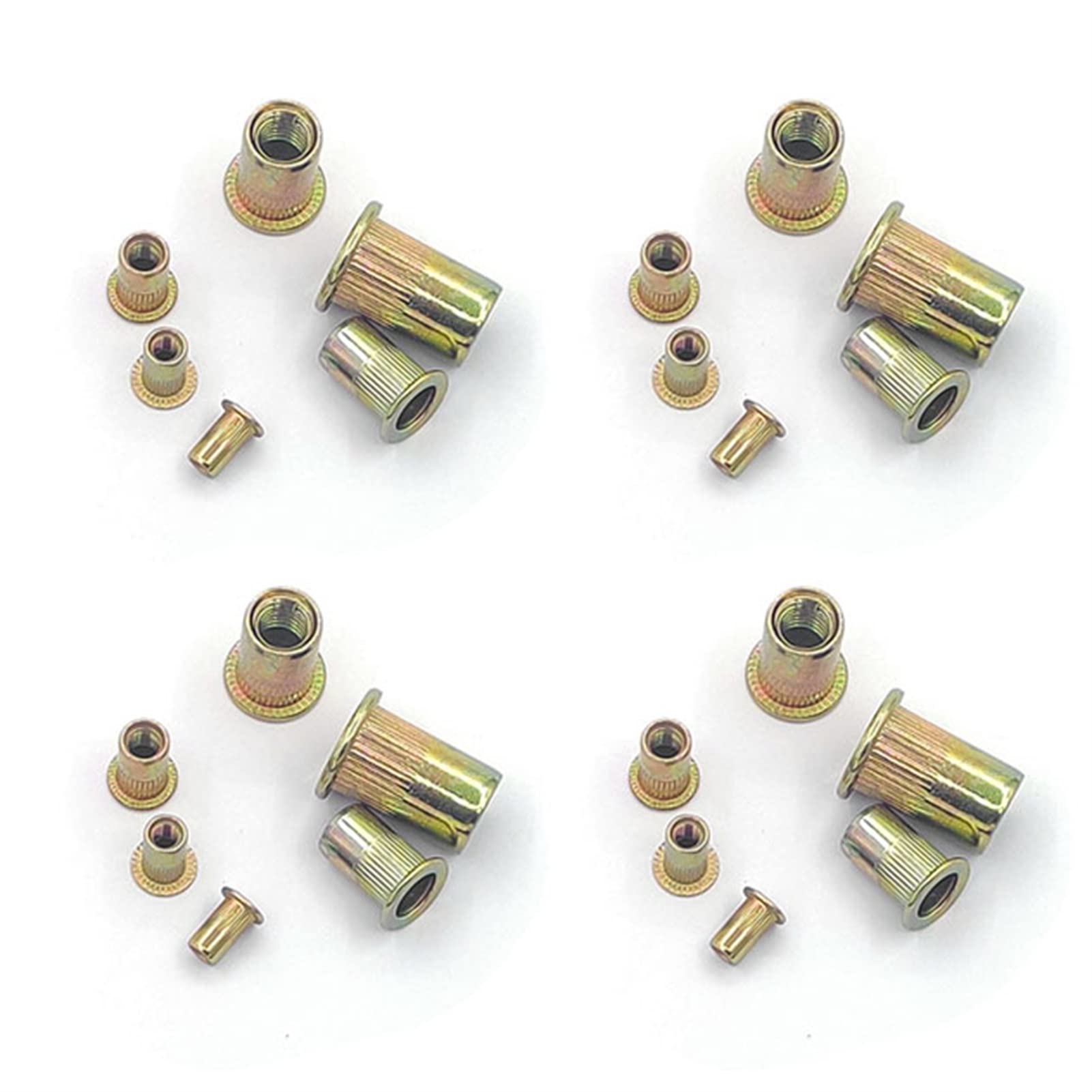 300Pcs Rivet Nut Imperial Combination Set Color Plated Zinc Carbon Steel M3‑M8, Multi Purpose and Versatile, Durable Material, Easy to Use