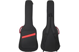 Muscab Electric Guitar Bag 7mm Padding Electric Guitar Case, 39 Inch Electric Guitar Gig Bag Backpack with Neck Strap and Pockets, Black