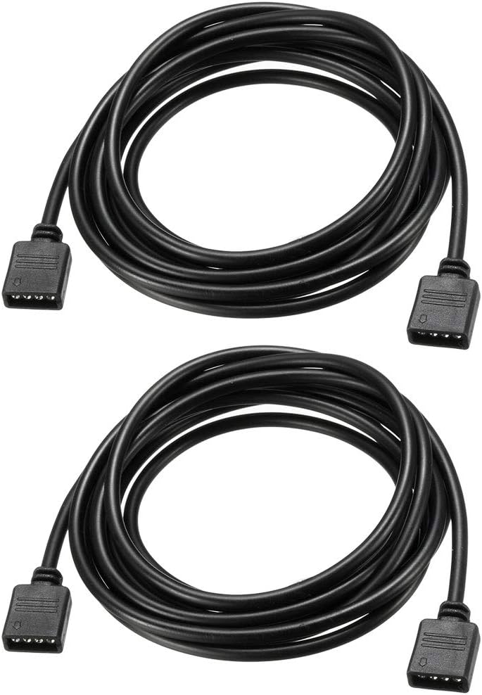 sourcing map RGB Splitter Cable Female to Female 4 Pin Extension Connector Cord Wire for 5050 3528 LED Light Strips 2M Length 2Pcs