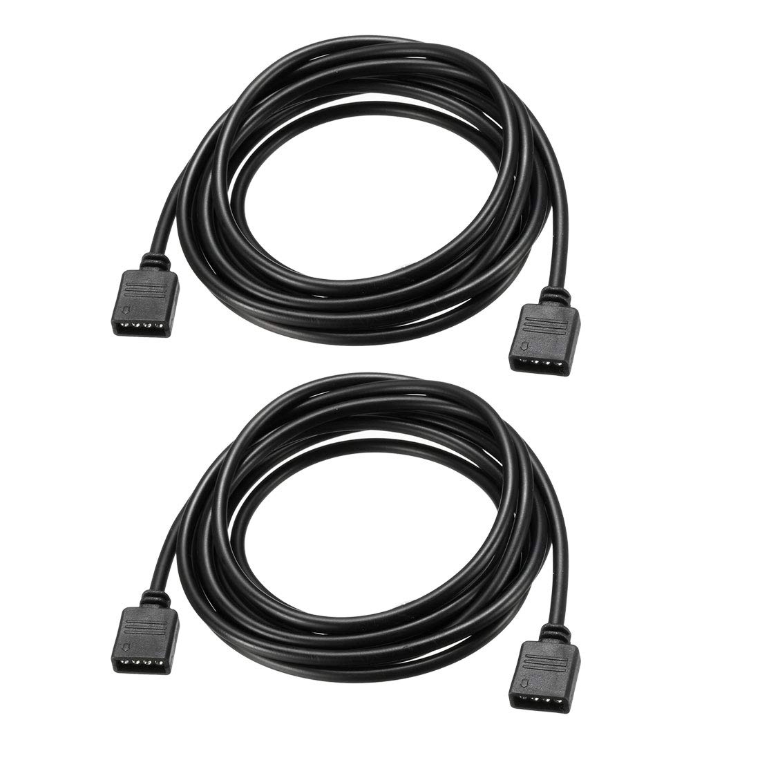 sourcing map RGB Splitter Cable Female to Female 4 Pin Extension Connector Cord Wire for 5050 3528 LED Light Strips 2M Length 2Pcs