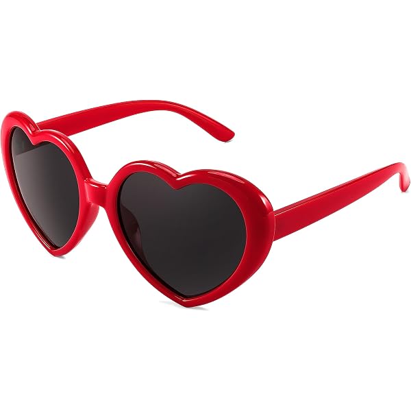 Amazon.com: JOVAKIT Polarized Heart Shaped Sunglasses for  display picture 3