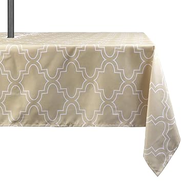 Amazon Com Lahome Moroccan Outdoor Tablecloth With Umbrella Hole