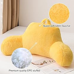 Holawakaka Standard Faux Fur Bed Rest Pillow with
