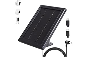 BOBUY Ring Camera Solar Panel Charger, 5V 3.5W Solar Charger Compatible with Ring Spotlight Cam/Stick Up Cam Battery Outdoor Wireless Surveillance Camera, 16.4ft Cable (Black, 1 Pack)