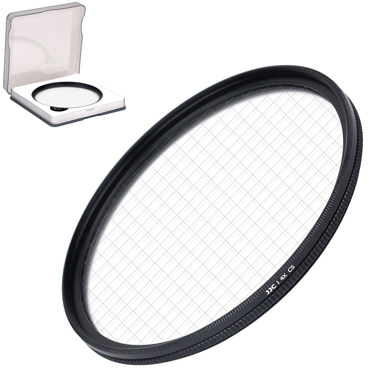 JJC 52mm 4 points Star Filter with Protective Filter Case for Canon Nikon Pentax Olympus Sony Panasonic Fujifilm DSLR Camera - Optical Glass Lens Filters with Aluminium Alloy Frame
