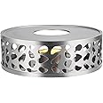 Simtive Teapot Warmer, Brushed Stainless Steel Tea Warmer with Tealight Holder, Silver