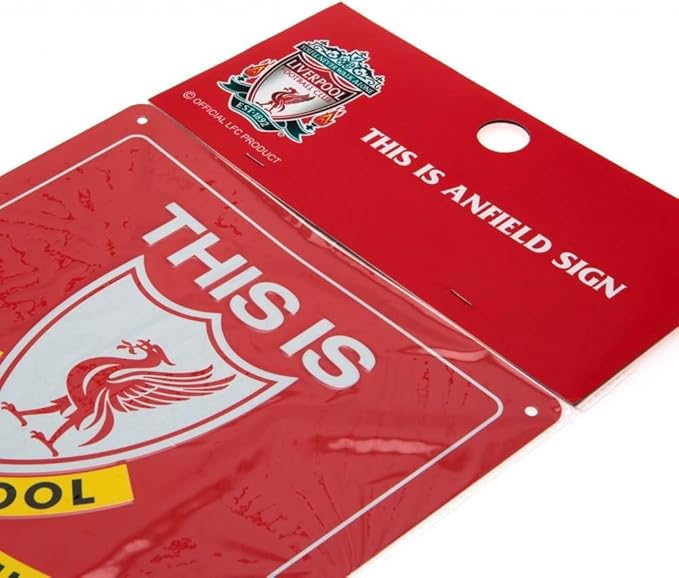 Liverpool Fc This Is Anfield Official Metal Sign Sports Fan Street Signs Sports Outdoors Amazon Com