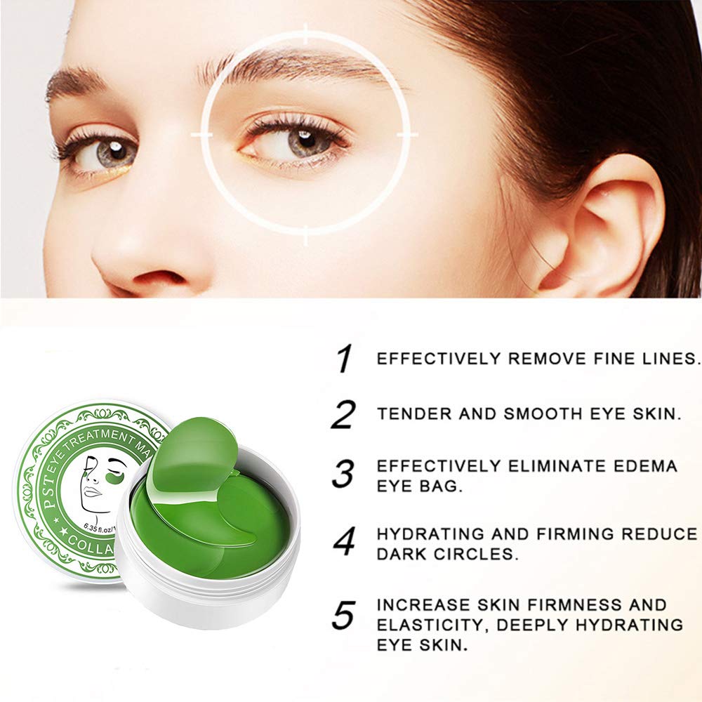 Collagen Eye Mask, POSTA 60 PCS Under Eye Treatment Gels Eye Patches, With Anti-Aging Hyaluronic Acid For Moisturizing & Reducing Dark Circles Puffiness Wrinkles Fine Lines : Beauty