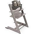 Tripp Trapp High Chair from Stokke, Oak Greywash - Adjustable, Convertible Chair for Toddlers, Children & Adults - Includes Baby Set with Removable Harness for Ages 6-36 Months - Made with Oak Wood